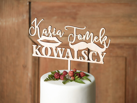 Figurki na tort / cake topper statuetki drewniane ozdoby na tort ślubny    03/rsstn/ST