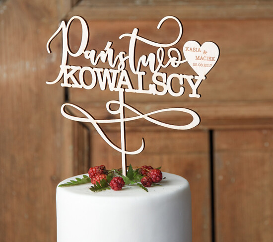 Figurki na tort / cake topper statuetki drewniane ozdoby na tort ślubny    29/rsstn/ST