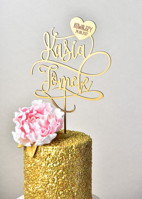 Figurki na tort / cake topper statuetki złote ozdoby na tort ślubny    09/GL/ST