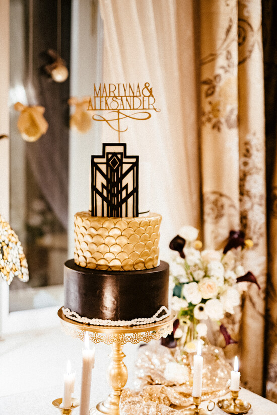 Figurki na tort / cake topper statuetki złote napisy na tort ślubny    12/Glz8/ST