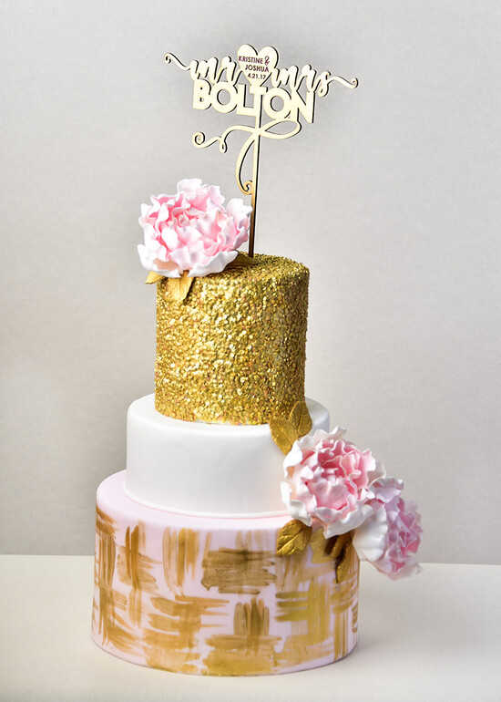 Figurki na tort / cake topper statuetki złote dekoracje tortu    15/GL/ST