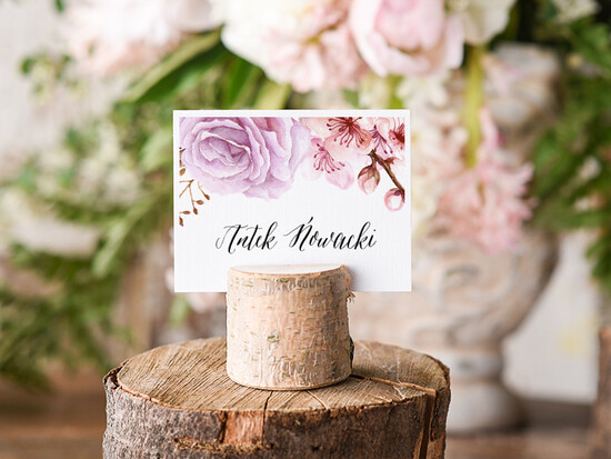 Winietki Boho/etno/pióra usadzenie gości na weselu winietki 001/BHszK/wDR