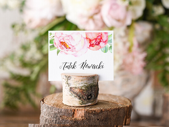 Winietki Boho/etno/pióra winietki ślubne wizytówki na stół weselny 002/BHszK/wDR