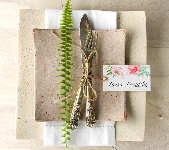 Winietki Boho/etno/pióra winietki ślubne wizytówki dla gości weselnych 002/BHszK/wP