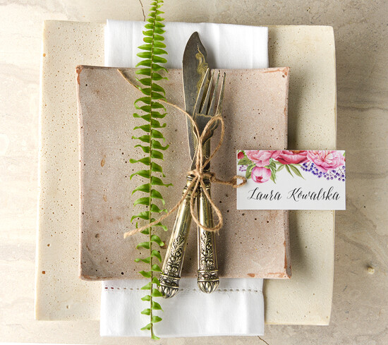 Winietki Boho/etno/pióra ślubne winietki wizytówki dla gości weselnych 003/BHszK/wP