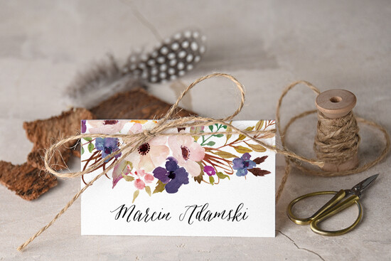 Winietki Boho/etno/pióra karteczki ślubne winietki weselne 02/BHszK/w