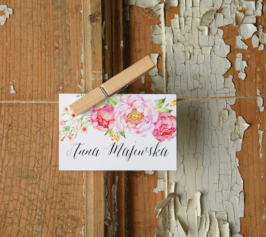 Winietki Boho/etno/pióra ślubne winietki wizytówki dla gości weselnych 02/glBH1/wKL