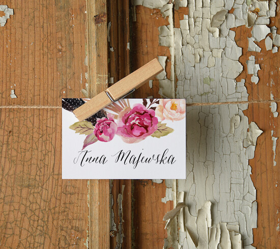 Winietki Boho/etno/pióra usadzenie gości na weselu winietki 03/bhSZ/wKL