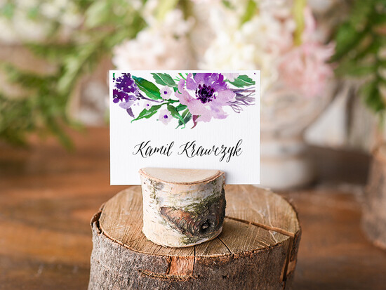 Winietki Boho/etno/pióra ślubne wizytówki winietki na stół weselny 04/BHszF/wDR