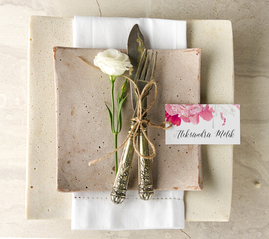 Winietki Boho/etno/pióra ślubne winietki na stół weselny 06/glBH/wP