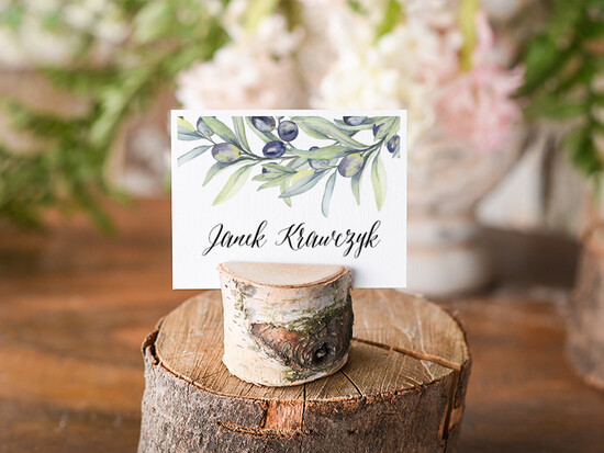 Winietki Boho/etno/pióra ozdobne winietki na ślub wizytówki dla gości weselnych 10/ccs/wDR