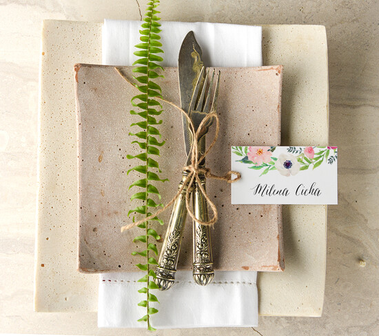 Winietki Boho/etno/pióra winietki ślubne wizytówki dla gości weselnych 10/bhSZ/wP