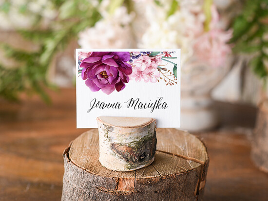 Winietki Boho/etno/pióra ślubne winietki na stół weselny 10/bhSZ1/wDR