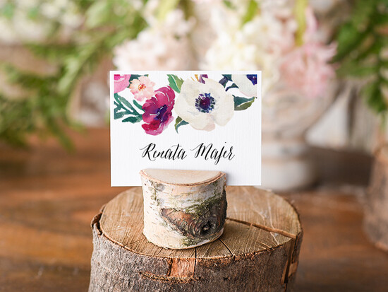 Winietki Boho/etno/pióra winietki ślubne wizytówki na stół weselny 14/bhSZ/wDR