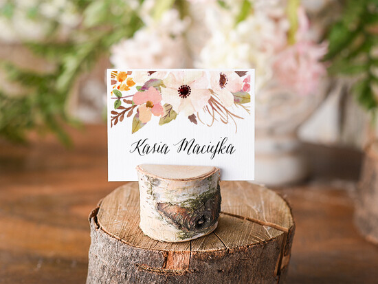 Winietki Boho/etno/pióra karteczki ślubne winietki weselne 19/bhSZ/wDR