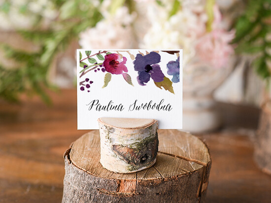 Winietki Boho/etno/pióra ślubne winietki na stół weselny 21/bhSZ/wDR