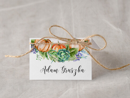 Winietki Boho/etno/pióra usadzenie gości na weselu winietki 54/cc/w