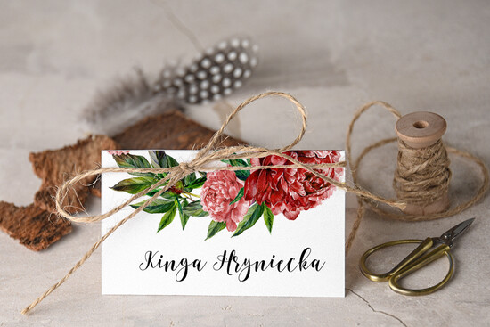 Winietki Boho/etno/pióra ślubne winietki na stół weselny 80/cc/w