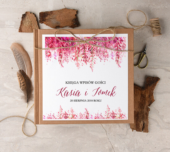 Księgi wpisów gości Boho/etno/pióra pamiatkowa ksiega gosci weselnych, boho style z romantycznymi elementami 46/cc/kwg
