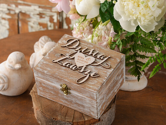 Pudełka Szkatułki na Obrączki szkatułki szkatułka na ślubne obrączki  drewniane pudełko 02/sco/szk