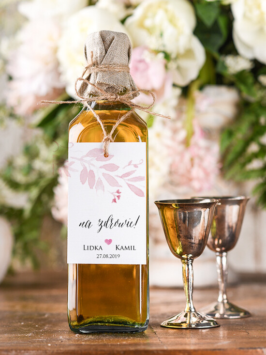 Zawieszki na butelki boho/etno/pióra zawieszka etykieta na alkohole weselne, boho dowolne tresci 02/CC/zw