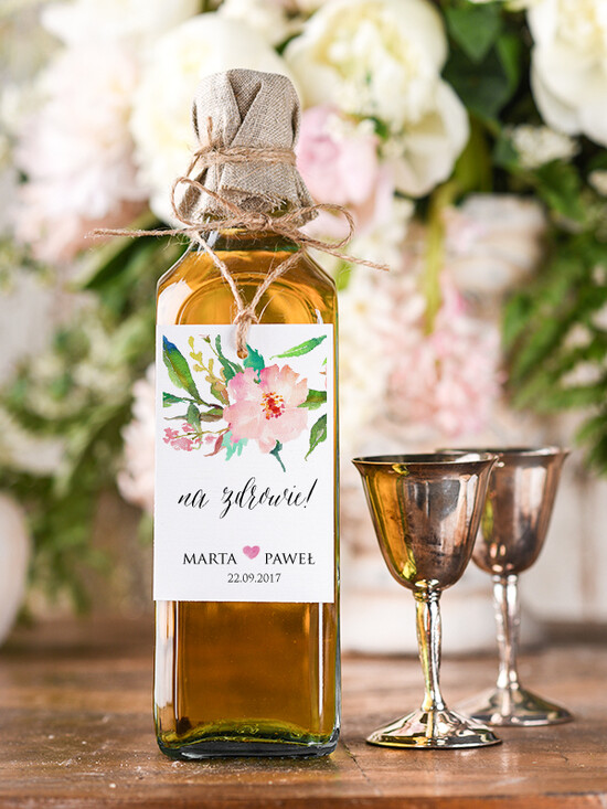 Zawieszki na butelki boho/etno/pióra zawieszki ślubne na butelki, boho wasza tresc 08/bhSZ/zw