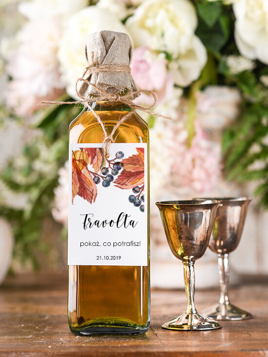 Zawieszki na butelki boho/etno/pióra zawieszki na nalewki weselne, boho eleganckie wasza tresc 94/cc/zw