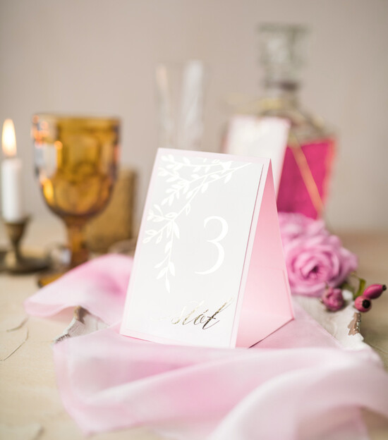 Numery na stół Glamour usadzenie gości numery na stół weselny, zlocone klasyczna elegancja 09/Glz3/nrS