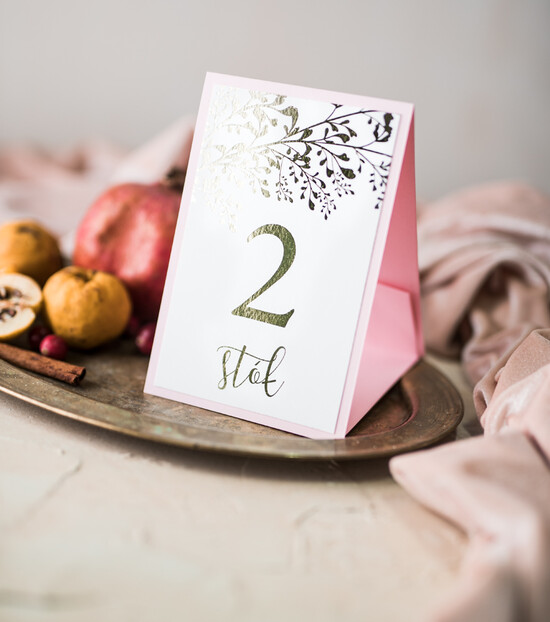 Numery na stół Glamour numery na stoły weselne, zlocone w stylu glamour 10/Glz6/nrS