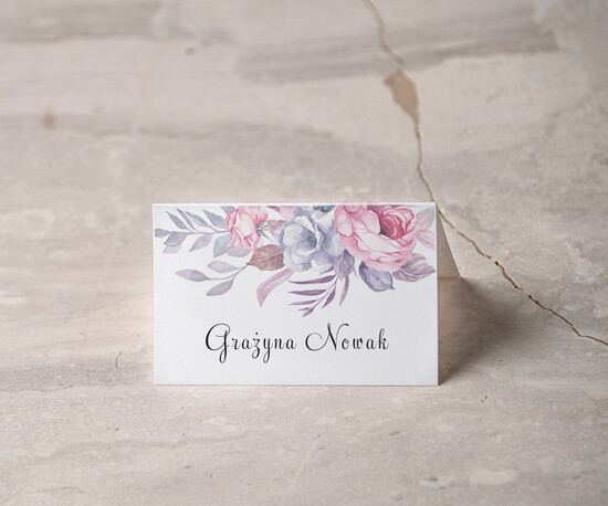 Winietki botaniczne podróżnicze  ślubne wizytówki winietki na stół weselny, eleganckie 01/botKAL/w