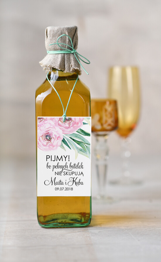 Zawieszki na butelki botaniczne podróżnicze  zawieszki na alkohol weselny, botaniczne dowolne teksty 19/kolb/zw