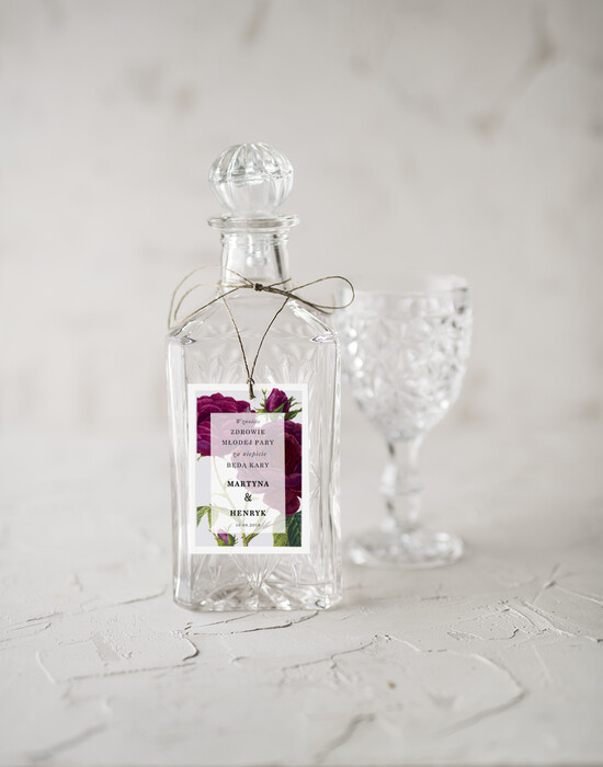 Zawieszki na butelki botaniczne podróżnicze  zawieszki na alkohol weselny, botaniczne tekst dowolny 01/Vbot1/zw