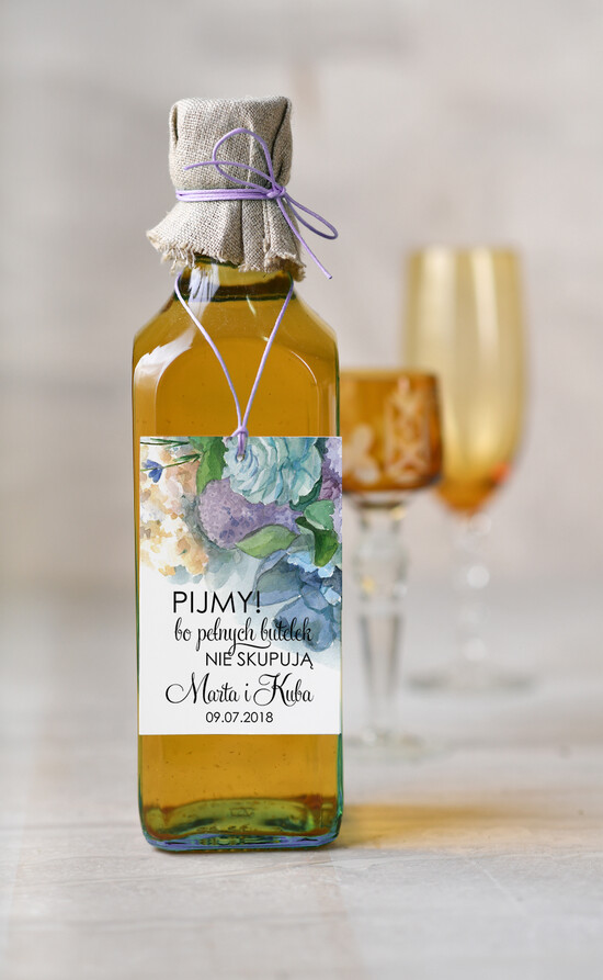 Zawieszki na butelki botaniczne podróżnicze  zawieszka na alkohol weselny, botaniczne tekst dowolny 17/kolbsz/zw