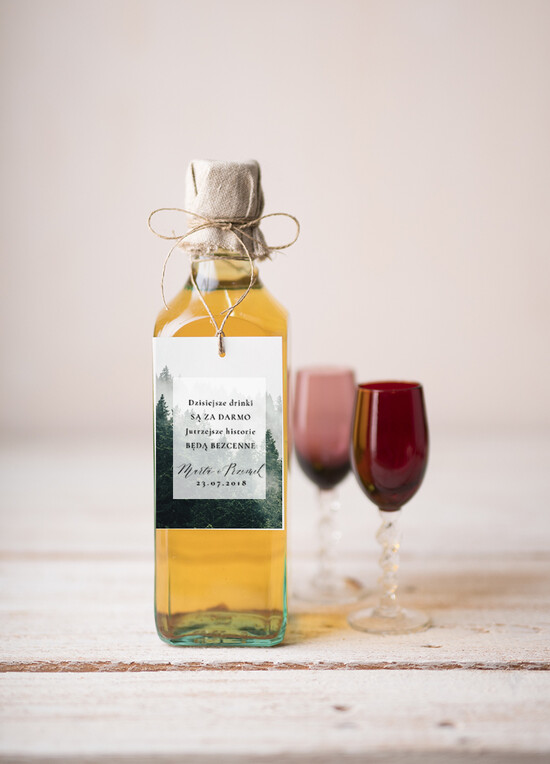 Zawieszki na butelki botaniczne podróżnicze  etykiety na butelki weselne, boho dowolny tekst 09/Abot/zw