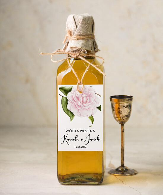 Zawieszki na butelki botaniczne podróżnicze etykieta na wódkę zawieszka na alkohol weselny, eleganckie z dowolną treścią 01/bot/zw