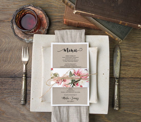 Menu botaniczne podróżnicze  menu weselne karta dań weselnych, botaniczne z dowolną treścia 30/bot/m