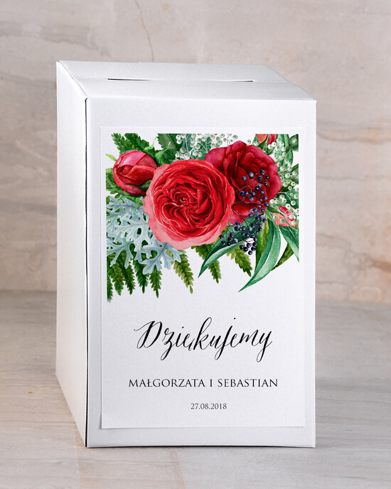 Pudełko na koperty BOHO weselna skrzynka na koperty z życzeniami idealna na boho wesele wasze imiona i data 07/BHszK/kopr