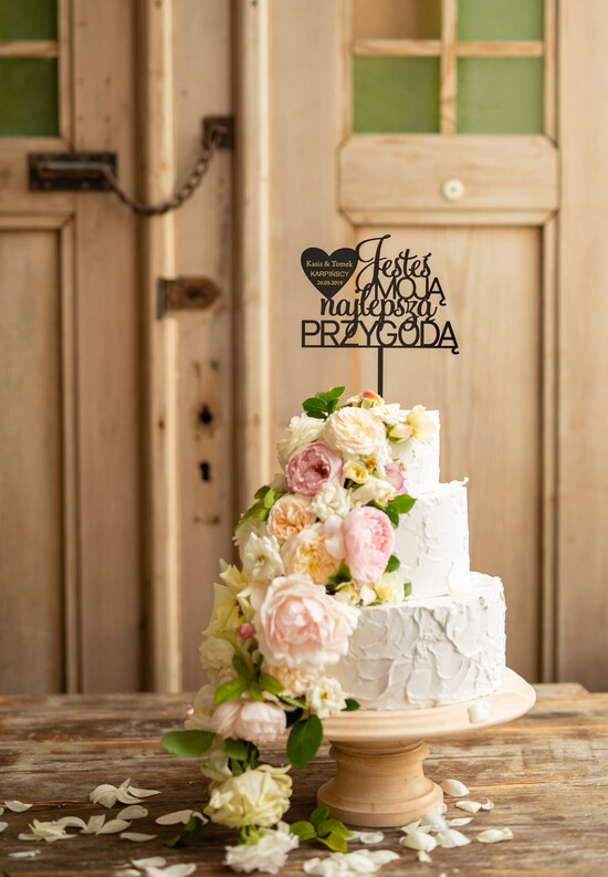 Figurki na tort / cake topper statuetki akryl czarny napisy na tort weselny ozdobny spersonalizowany topper 13/topperpelxi/ST