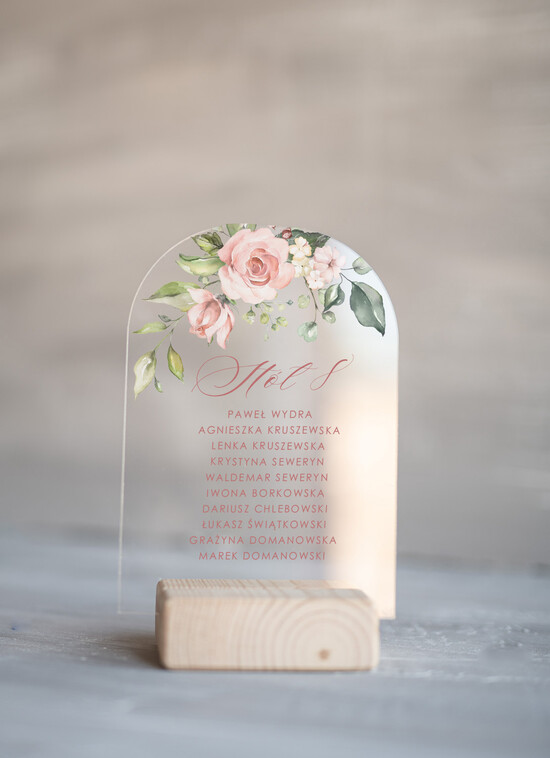 Numery na stół Akryl tabliczka z numerem stołu weselnego, nowoczesne satynowe 9/akrylUV/nrS