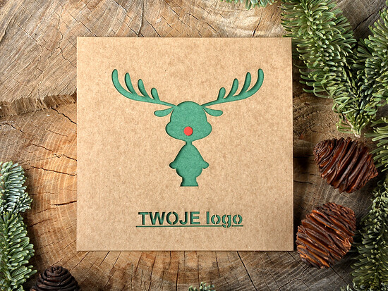 Kartki świąteczne z logo firmy laserowe kartki świąteczne z logo twojej firmy, perłowe kartki wycinane laserowo 17/lK/ksw