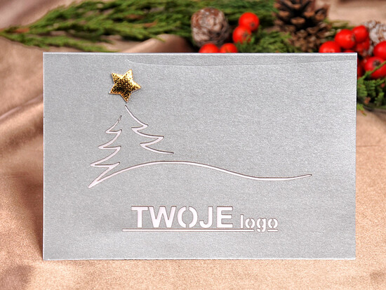Kartki świąteczne z logo firmy laserowe firmowe kartki świąteczne z logo twojej firmy, karnety bożonarodzeniowe i na nowy rok wycianane lase 63/la/kr