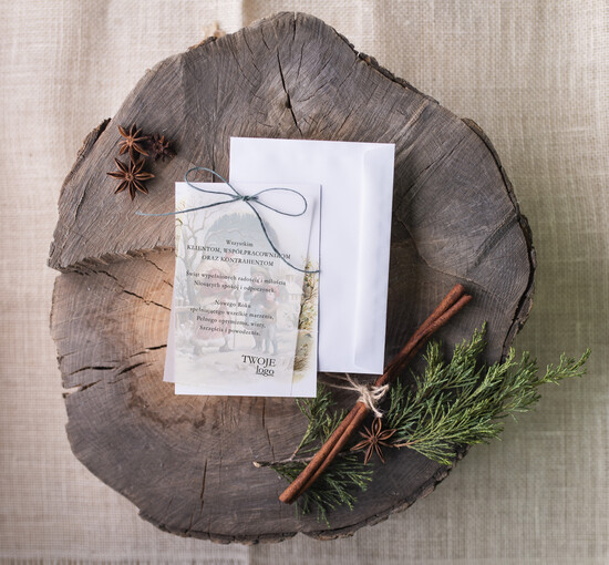 Kartki świąteczne z logo firmy retro firmowe kartki swiateczne z logo, retro 07/kal/ksw