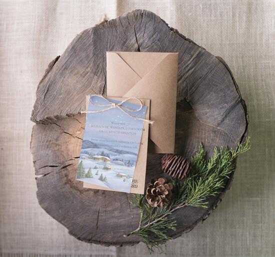 Kartki świąteczne z logo firmy retro kartki świąteczne dla firmy z logo, retro 12/bkal/ksw