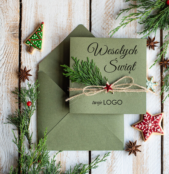 Kartki świąteczne z logo firmy natural kartki świąteczne dla firm z logo, ręcznie robione 10/rus/ksw