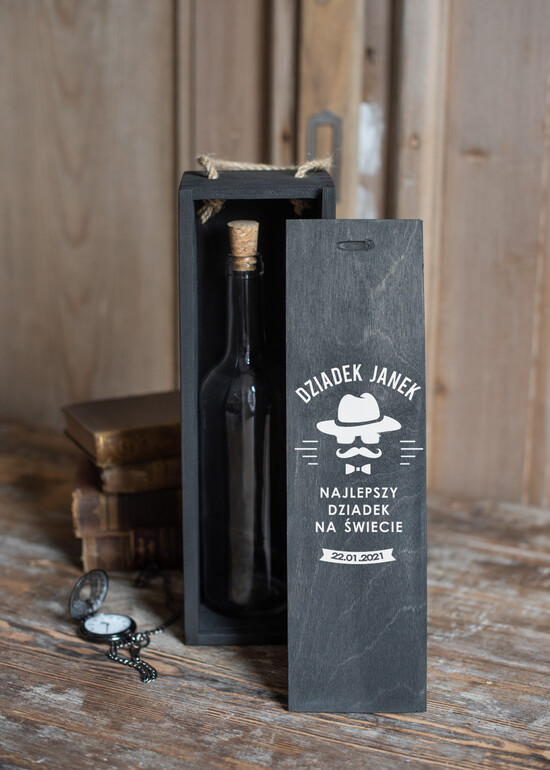Prezenty dla Babci i Dziadka Prezenty dla Dziadka  prezent dla Dziadka drewniana skrzynka z grawerem   02/skrzynka/dziadek