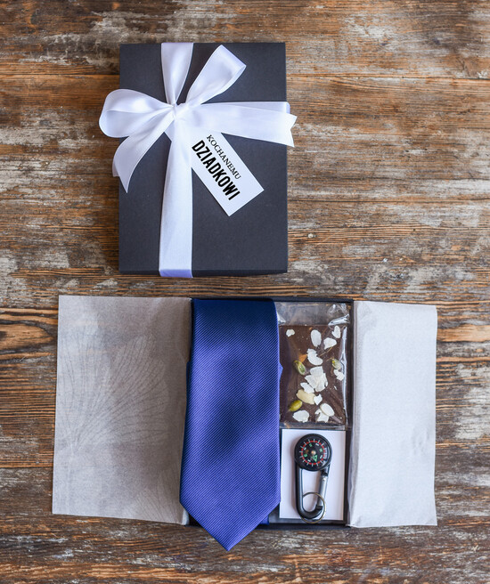 Prezenty dla Babci i Dziadka Prezenty dla Dziadka prezent z okazji dnia Dziadka krawat w eleganckim pudełeczku  07/pudM/dziadek