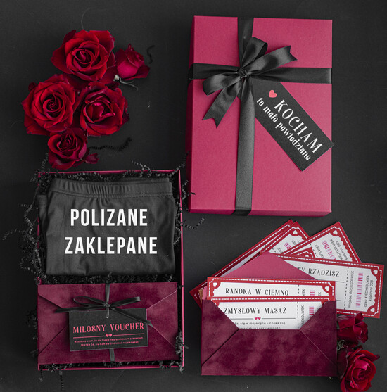 Walentynki prezent na Walentynki dla Niego Prezent z okazji Walentynek, Zestaw Prezentowy Walentynkowy dla męża, box Walentynkowy dla niego, pu 06/BoxD/WlPezOn