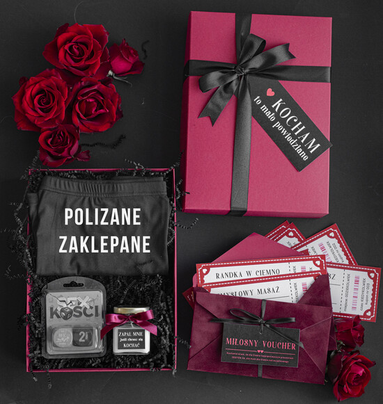 Walentynki prezent na Walentynki dla Niego Prezent z okazji Walentynek, Zestaw Prezentowy Walentynkowy dla męża, box Walentynkowy dla niego, pu 05/BoxD/WlPezOn