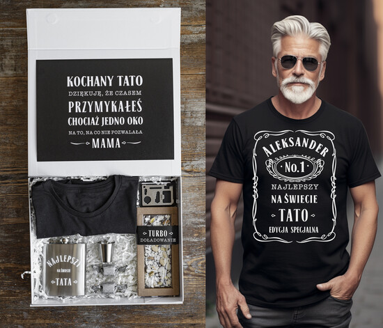 Prezenty dla Taty dzien ojca zestawy dla Taty pomysł na prezent dla Taty na urodziny, zestaw prezentowy na dzień Ojca, skarpetki z dedykacją dla T 14/boxNowK/Tata