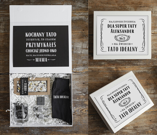 Prezenty dla Taty dzien ojca zestawy dla Taty pomysł na prezent dla Taty na urodziny, zestaw prezentowy na dzień Ojca, grawerowana szklanka, fajny 10/boxNowSk/Tata